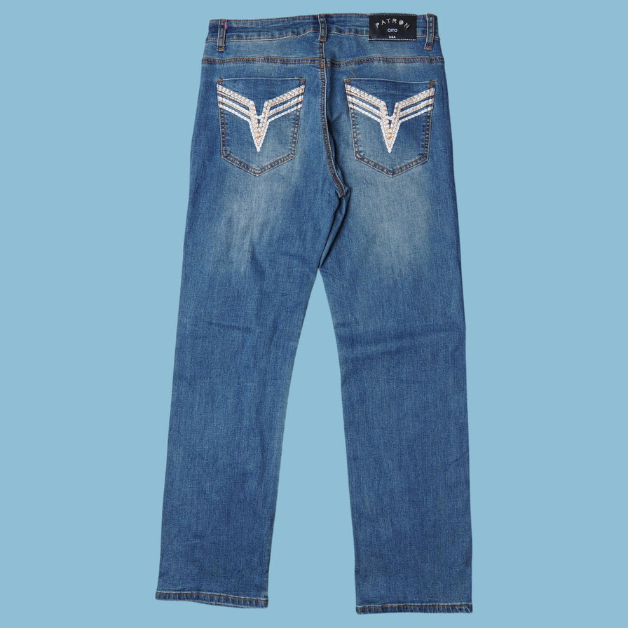 Vintage Y2K Patron Cito Embroidered Jeans - M