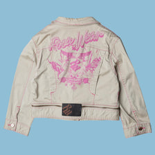 Vintage Roca Wear Pink Embroidery Jeansjacke - L