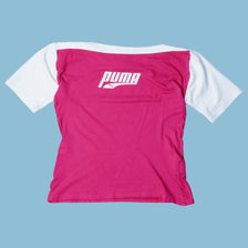 Vintage Puma Y2K Pink White T-Shirt - S
