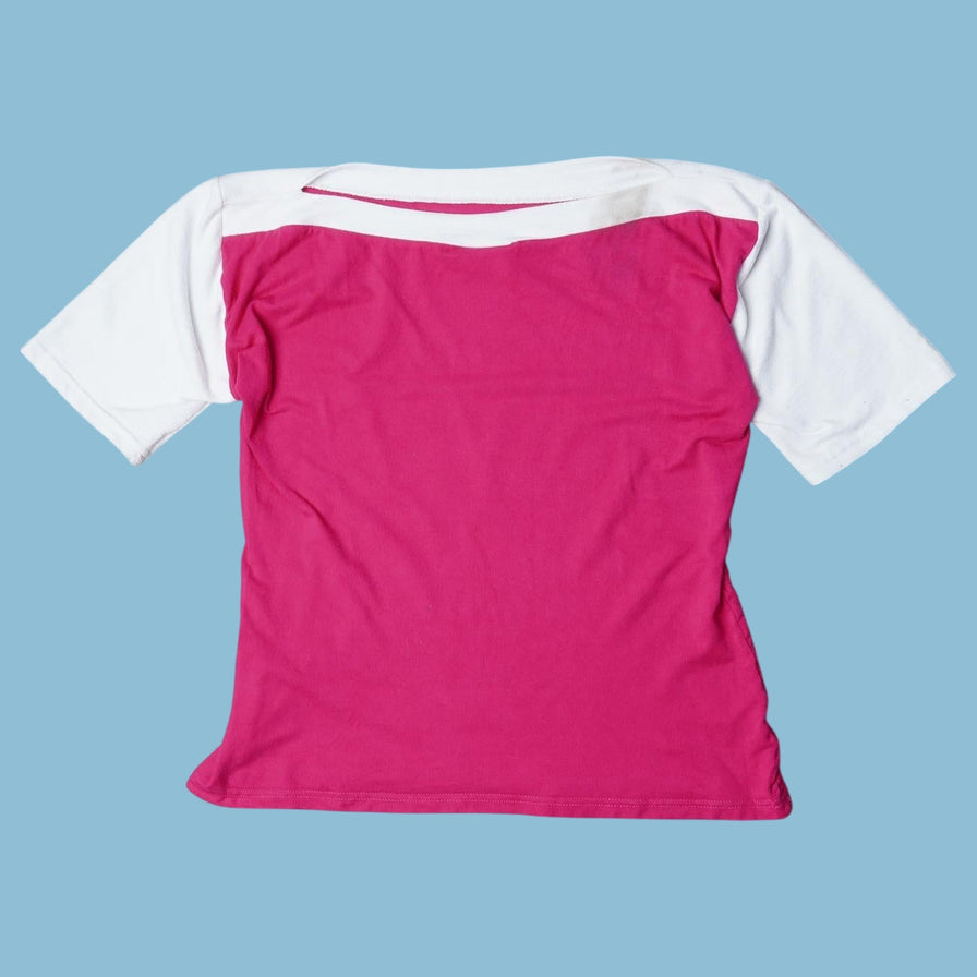 Vintage Puma Y2K Pink White T-Shirt - S