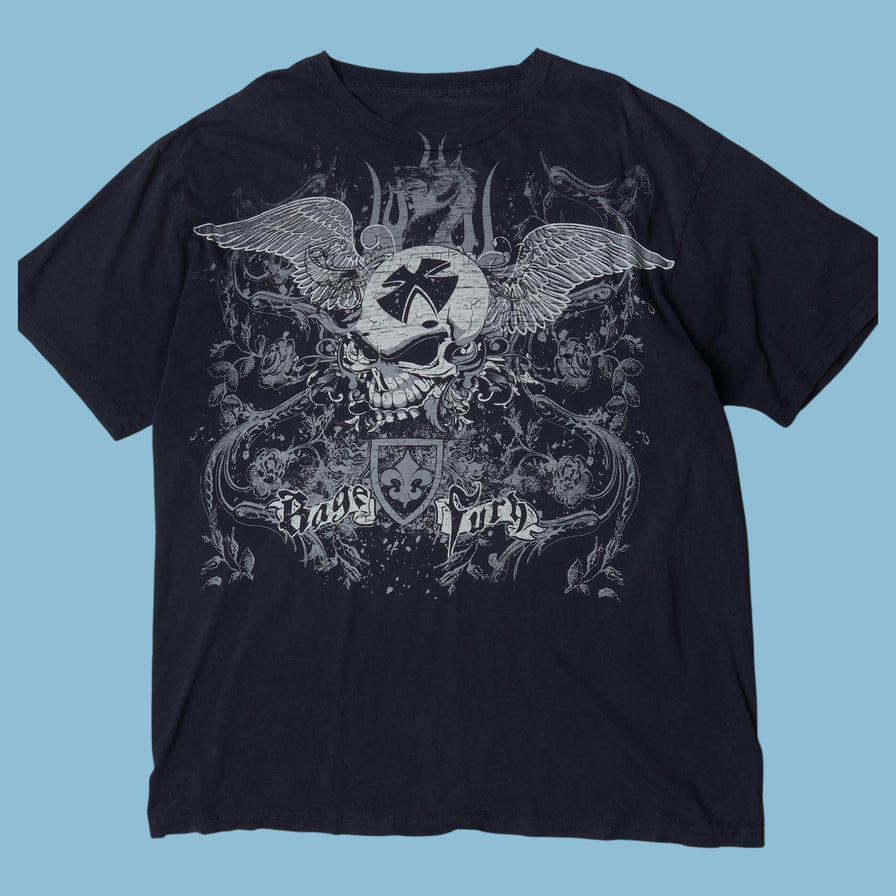 Vintage Y2K Rage Fury Skull Graphic T-Shirt - XL