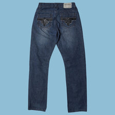 Vintage Y2K Raw Diamond Embroidered Jeans - S