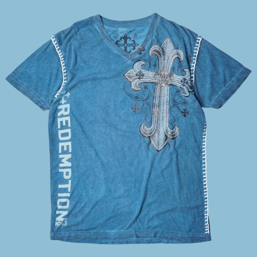 Vintage Y2K Redemption Cross Graphic T-Shirt - M