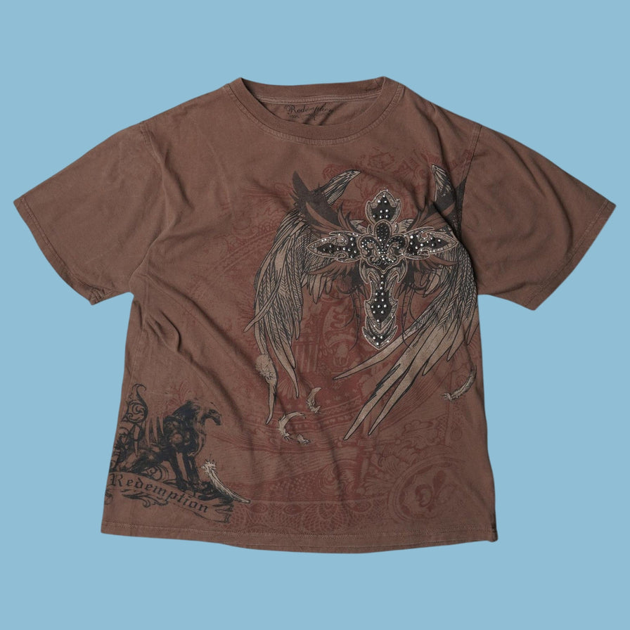 Vintage Y2K Redemption Cross Wings T-Shirt - L