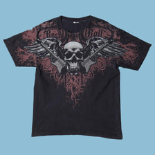 Vintage Y2K Rock & Roll Skull Graphic T-Shirt - XS