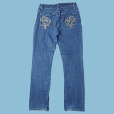 Vintage Y2K Rose Embroidered Jeans - S