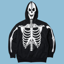 Vintage Y2K Skeleton Hoodie - M