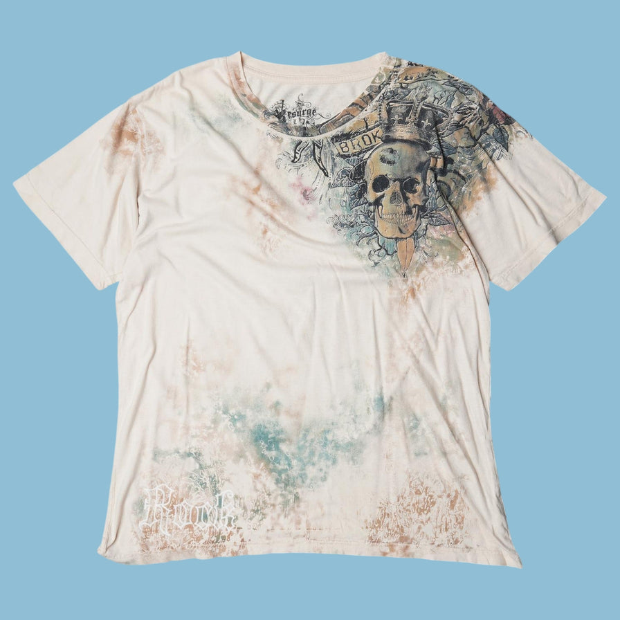 Vintage Y2K Skull Crown Graphic T-Shirt - L