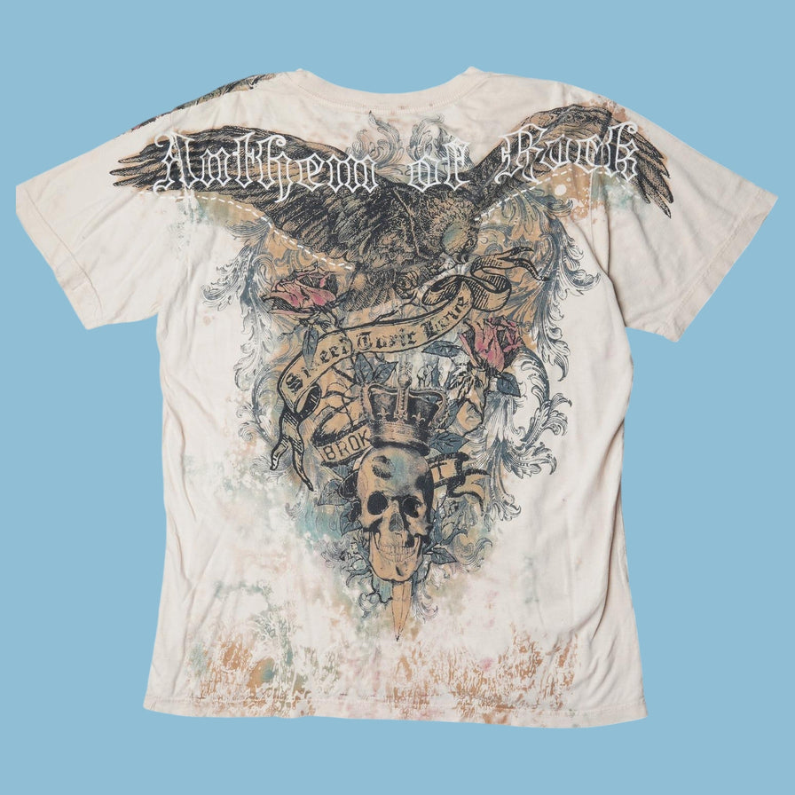 Vintage Y2K Skull Crown Graphic T-Shirt - L