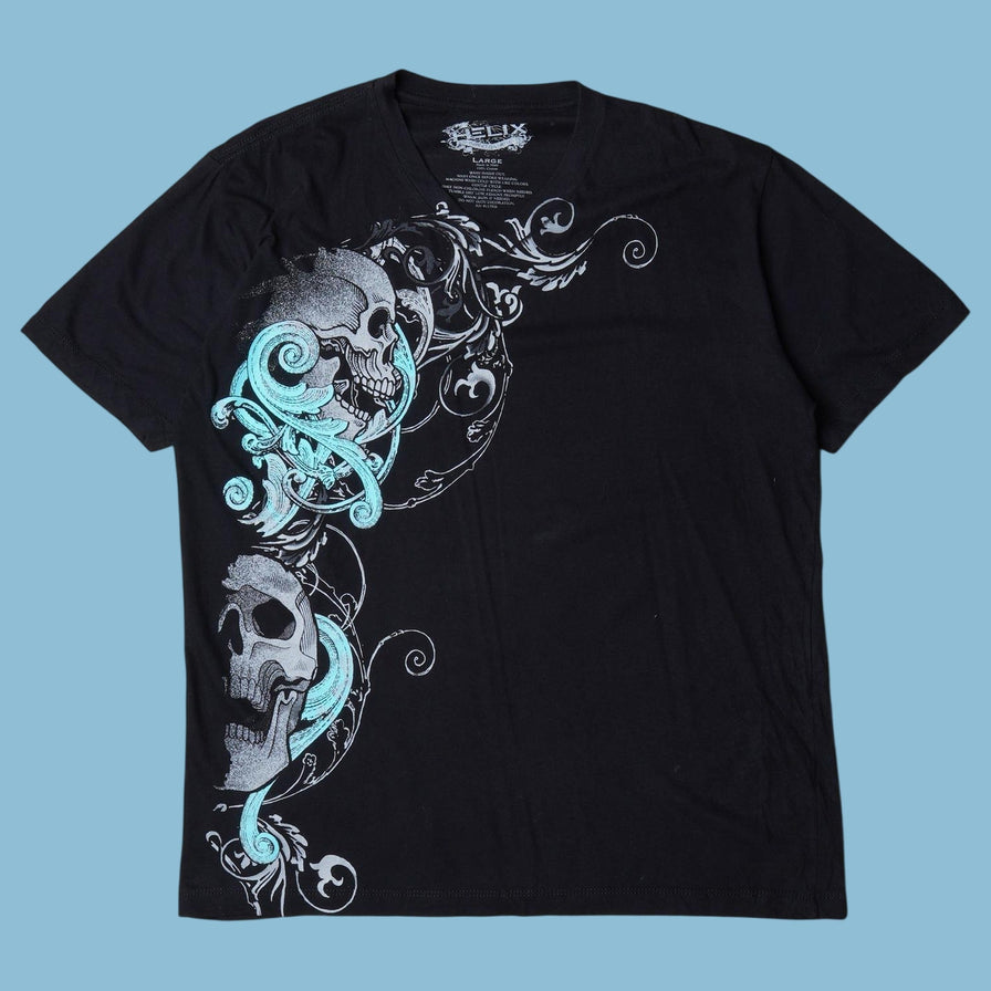 Vintage Y2K Skull Graphic T-Shirt - L