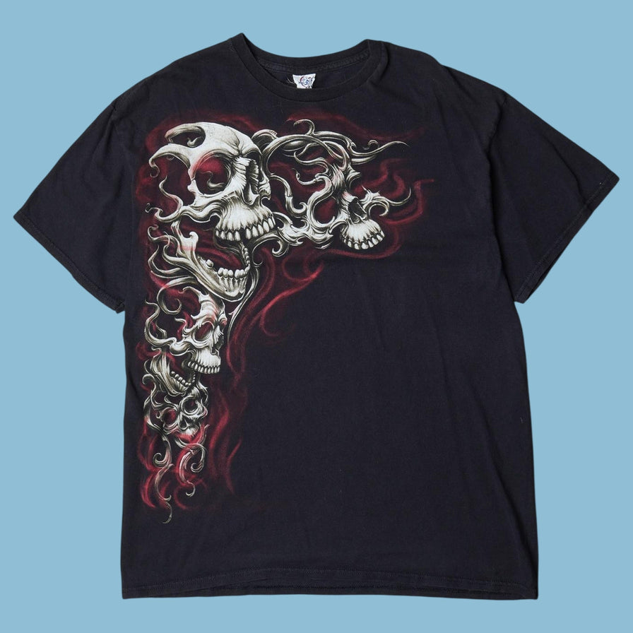 Vintage Y2K Skull Graphic T-Shirt - L