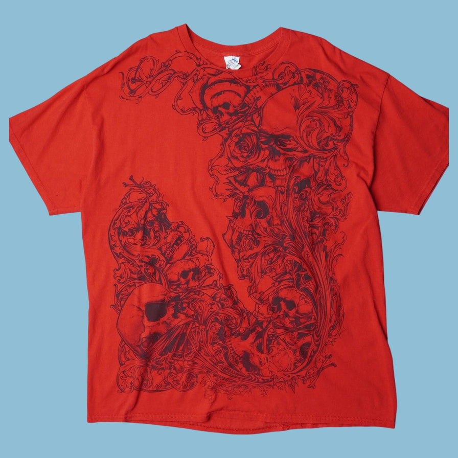 Vintage Y2K Skull Graphic T-Shirt - XL
