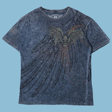 Vintage Y2K Skull Wings Graphic T-Shirt - 2XL