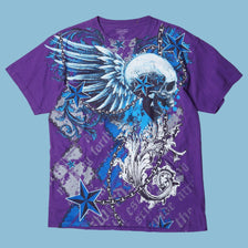 Vintage Y2K Skull Wings Graphic T-Shirt - M