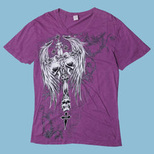 Vintage Y2K Skulls & Wings Graphic T-Shirt - M