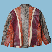 Vintage Y2K Snakeskin Patchwork Lederjacke - XL