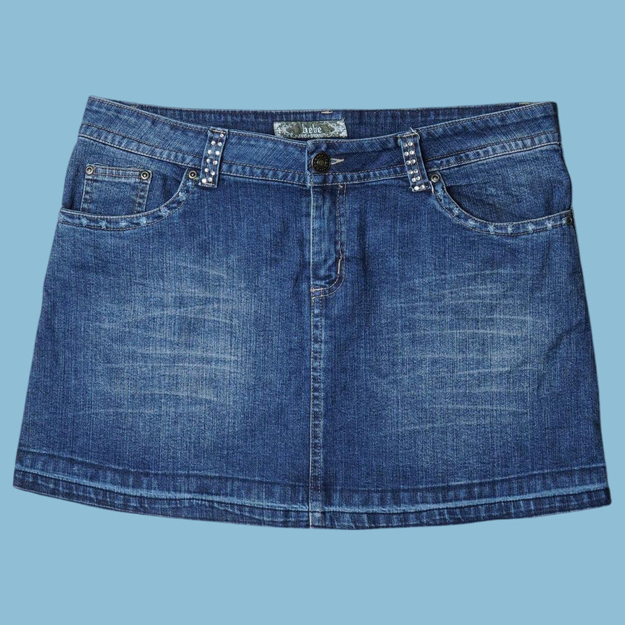 Vintage Bebe Y2K Strass Jeansrock - M