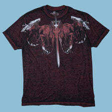 Vintage Y2K Sword Wings Graphic T-Shirt - XL