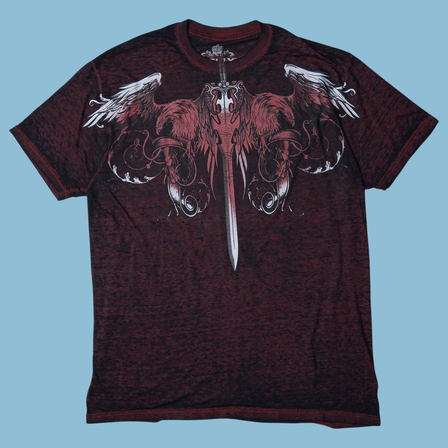 Vintage Y2K Sword Wings Graphic T-Shirt - XL