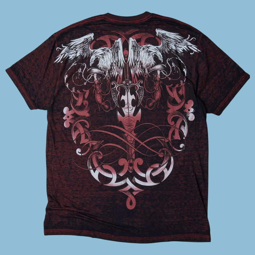 Vintage Y2K Sword Wings Graphic T-Shirt - XL
