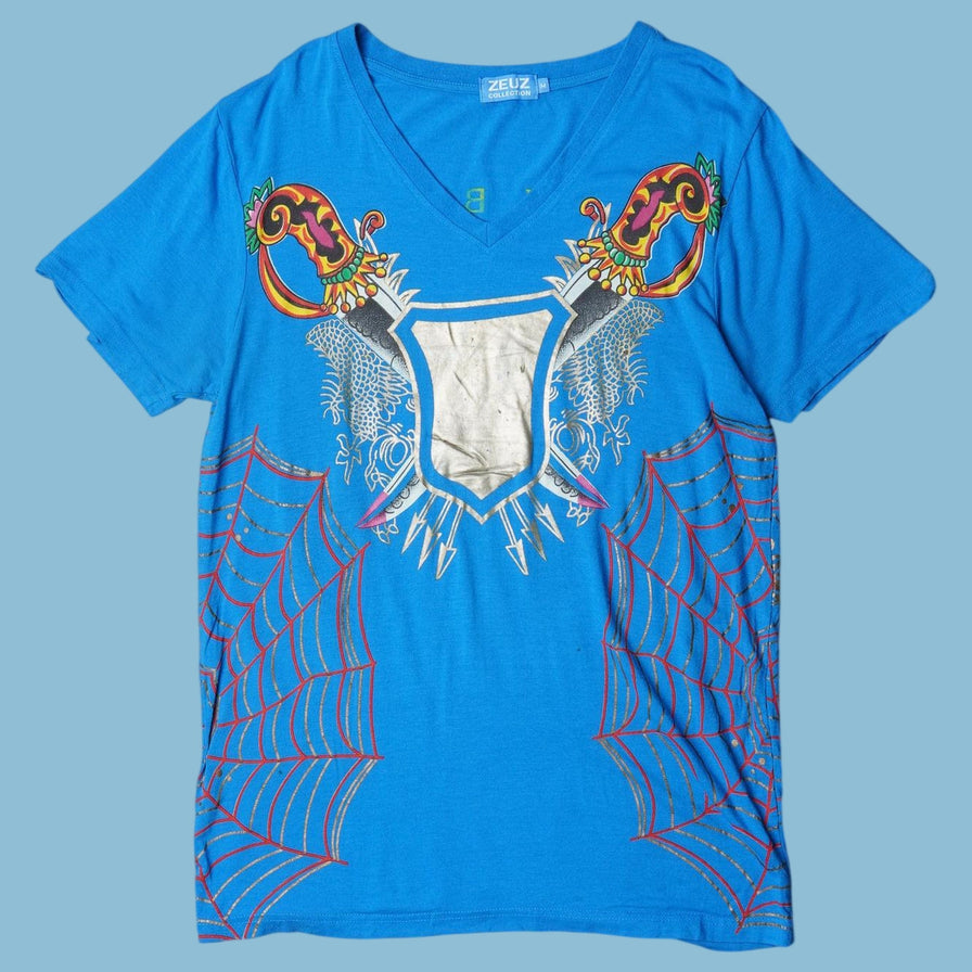 Vintage Y2K Tattoo Print T-Shirt - M
