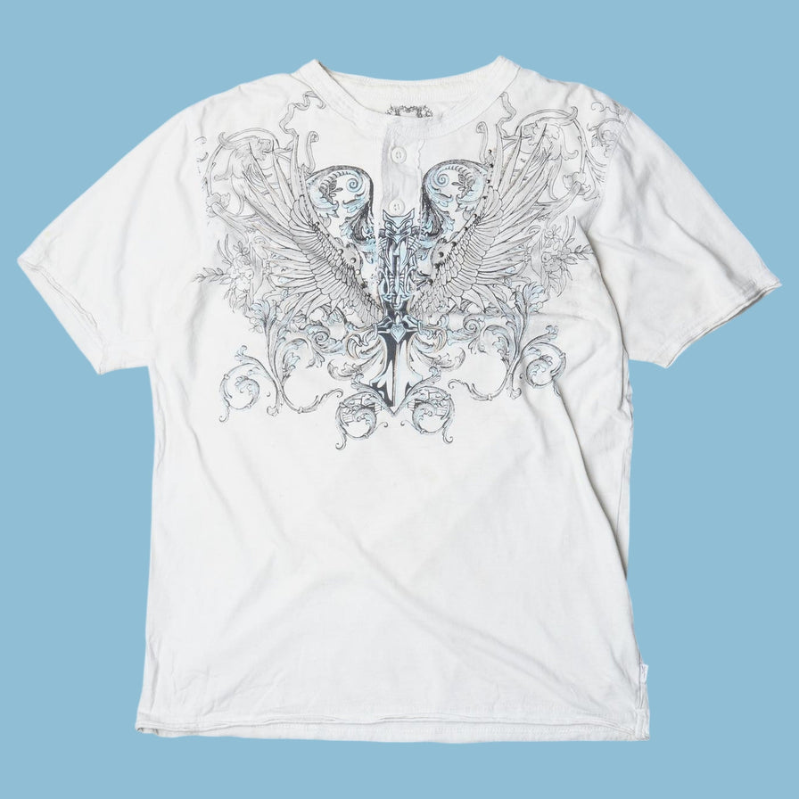 Vintage Y2K Tribal Wings Graphic T-Shirt - M