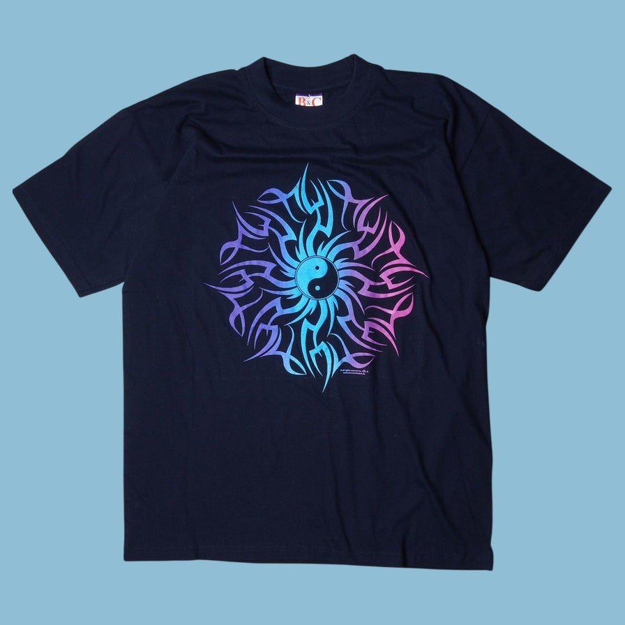 Vintage Y2K Tribal Yin Yang T-Shirt - L