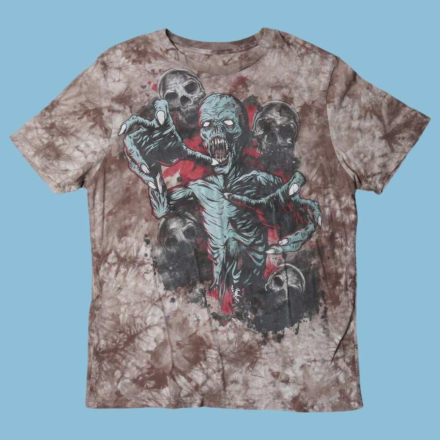 Vintage Y2K Zombie Skull Graphic T-Shirt - M