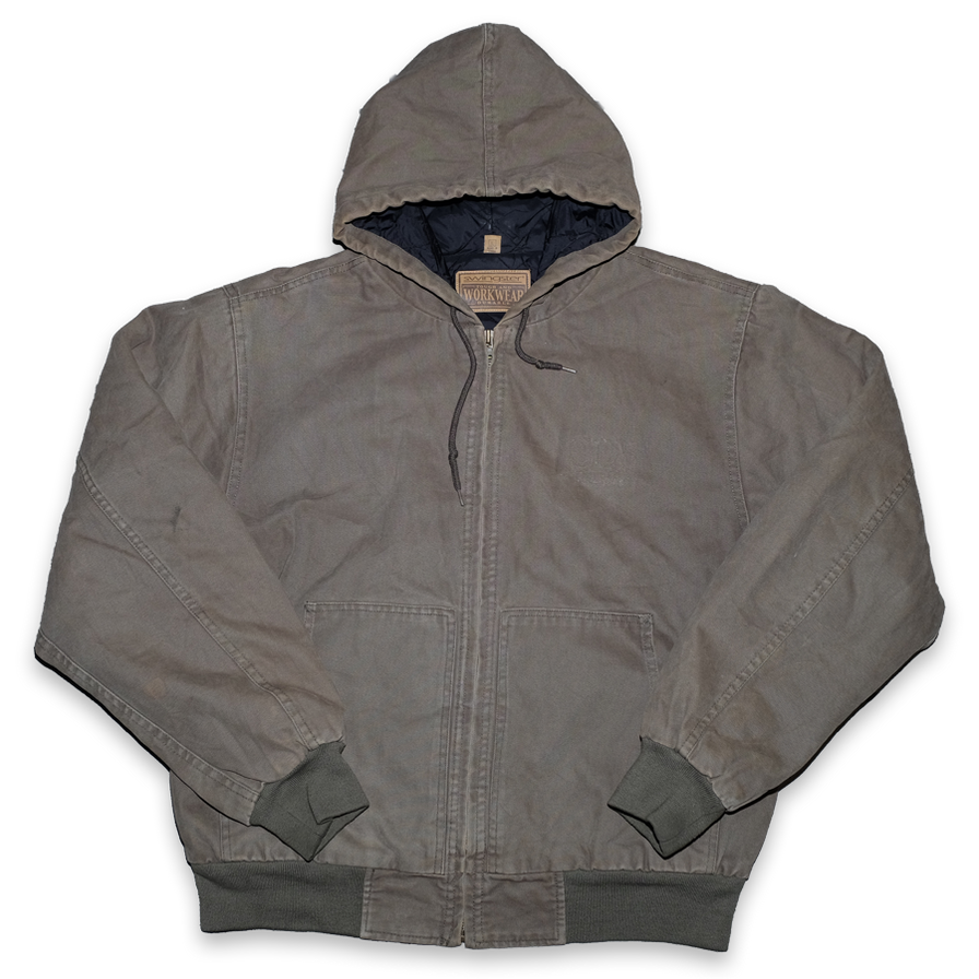 Vintage Hooded Workwear Jacket Large - Double Double Vintage