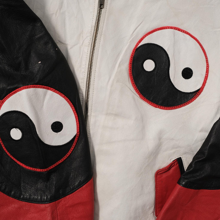 Vintage Ying Yang Leather Jacket Medium 