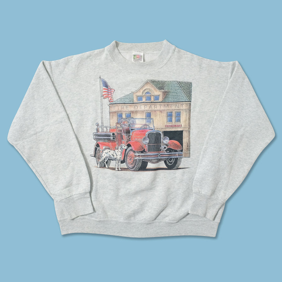 Vintage Fire Fighter Sweater Medium 