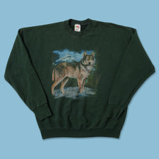 Vintage Wolf Sweater XLarge 