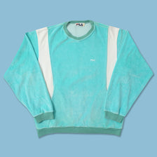 Vintage Fila Velour Sweater Medium 