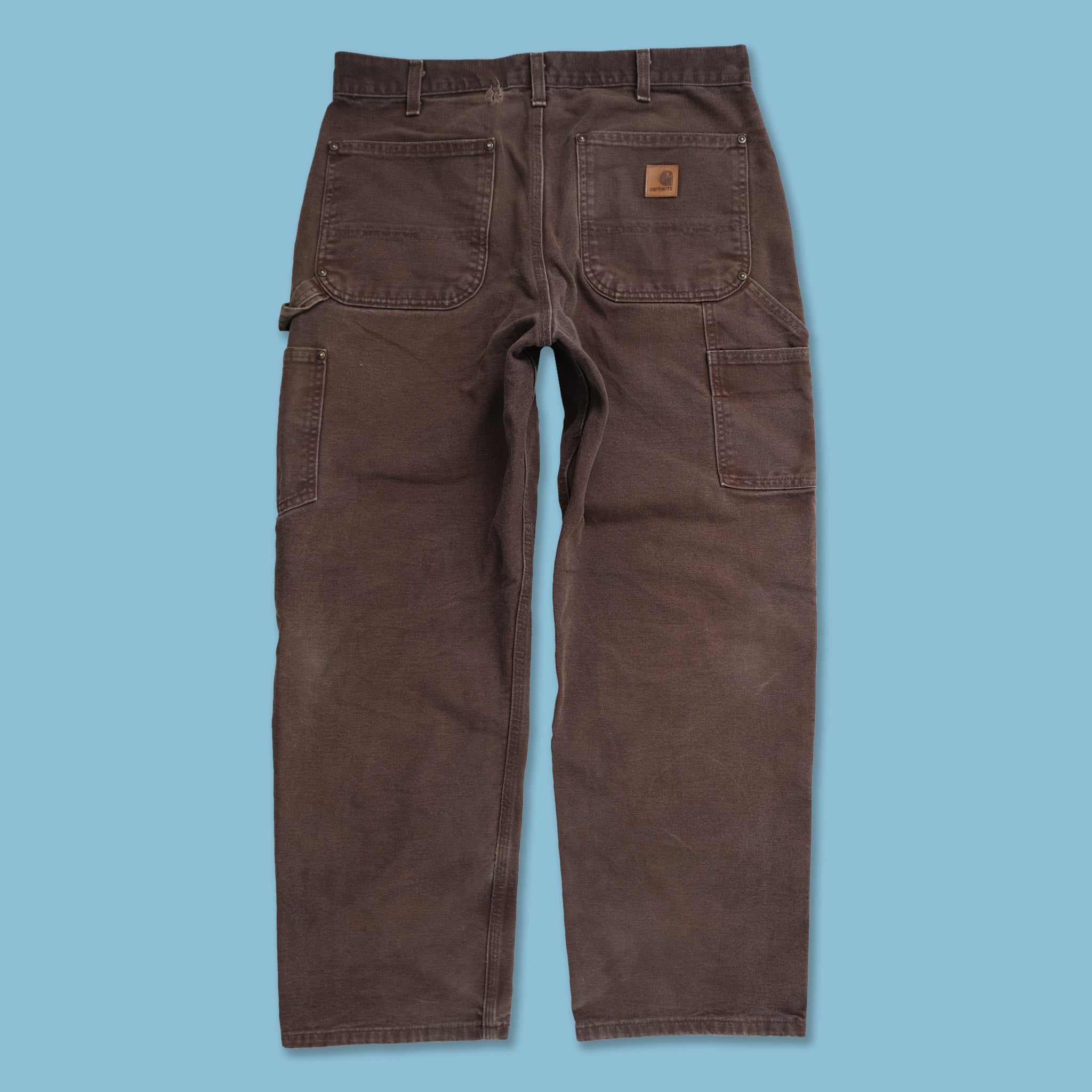 Carhartt Duck Work Pants Double Knee Size 40x30 Distressing brown rust  Vintage