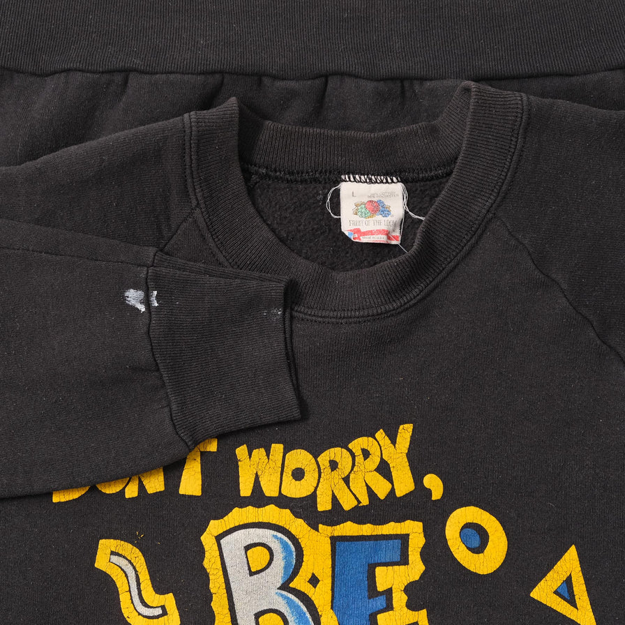 Vintage Be Happy Sweater Medium 