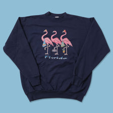 Vintage Florida Flamingo Sweater Medium 
