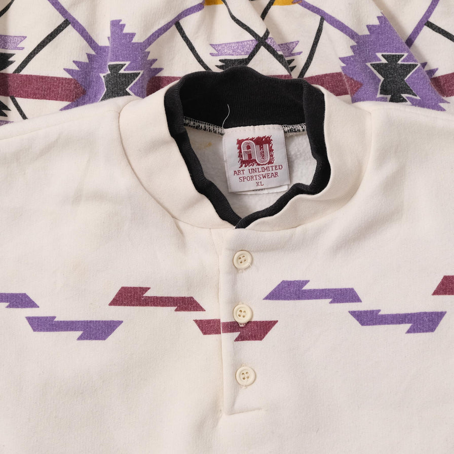 Vintage Patterned Sweater XLarge 