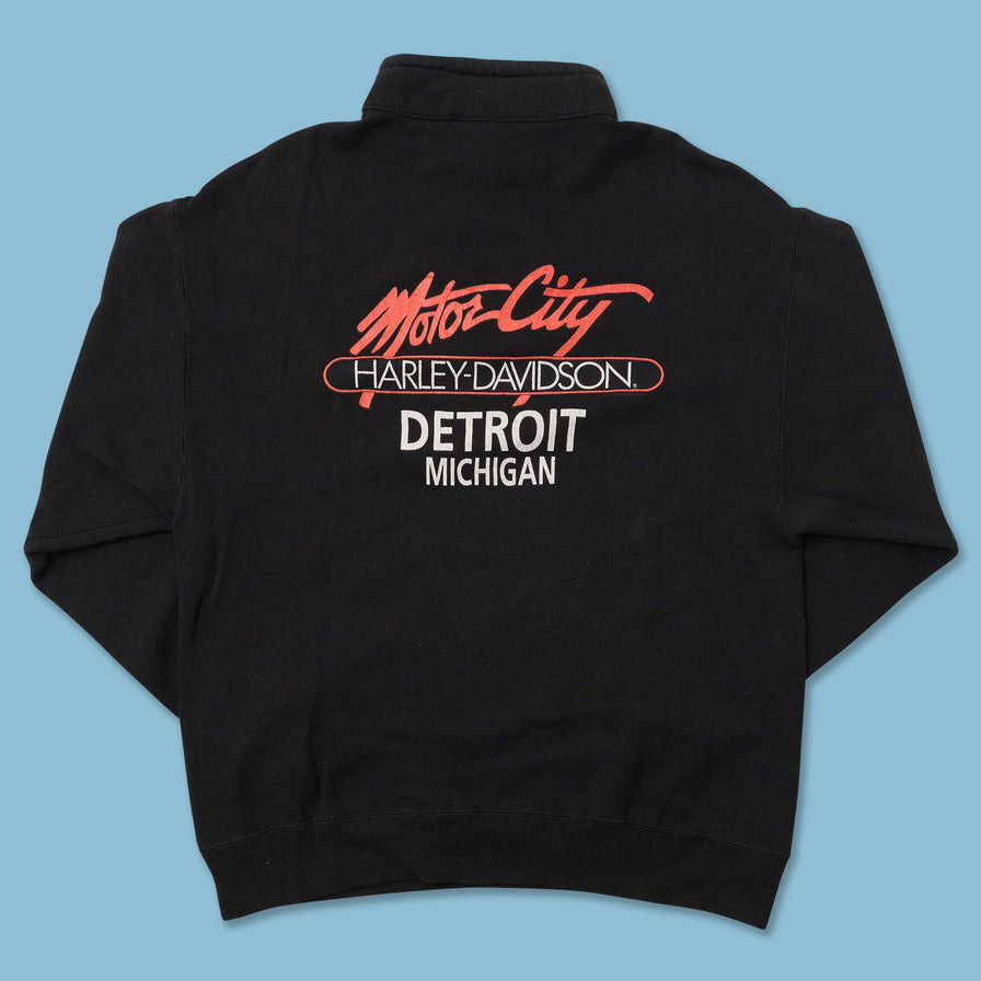 Vintage Harley Davidson Q-Zip Sweater Large 