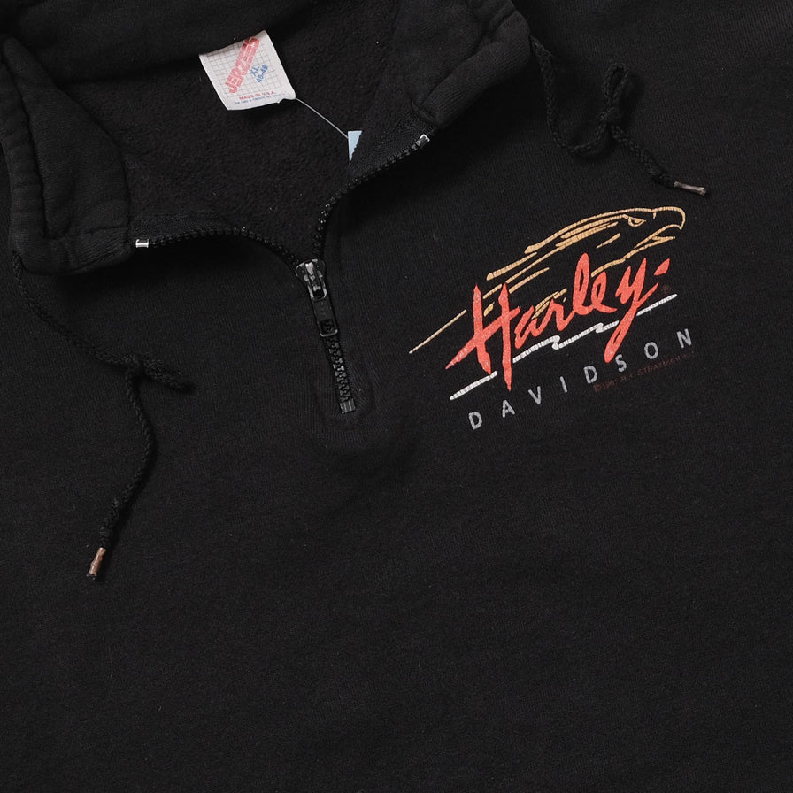 Vintage Harley Davidson Q-Zip Sweater Large 