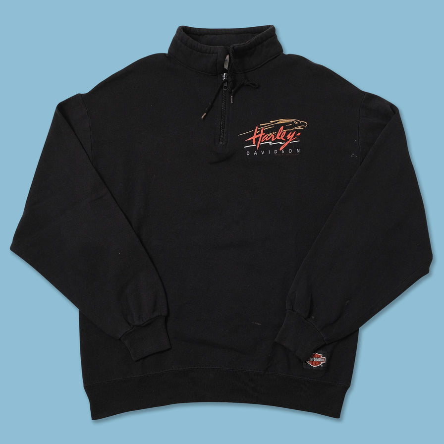Vintage Harley Davidson Q-Zip Sweater Large 