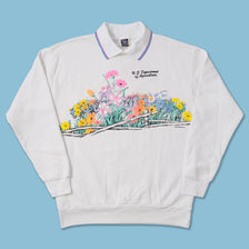 Vintage Women's Flower Sweater XLarge 