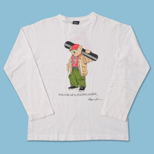 Women's Vintage Ralph Lauren Snowboard Polo Bear Longsleeve XSmall 