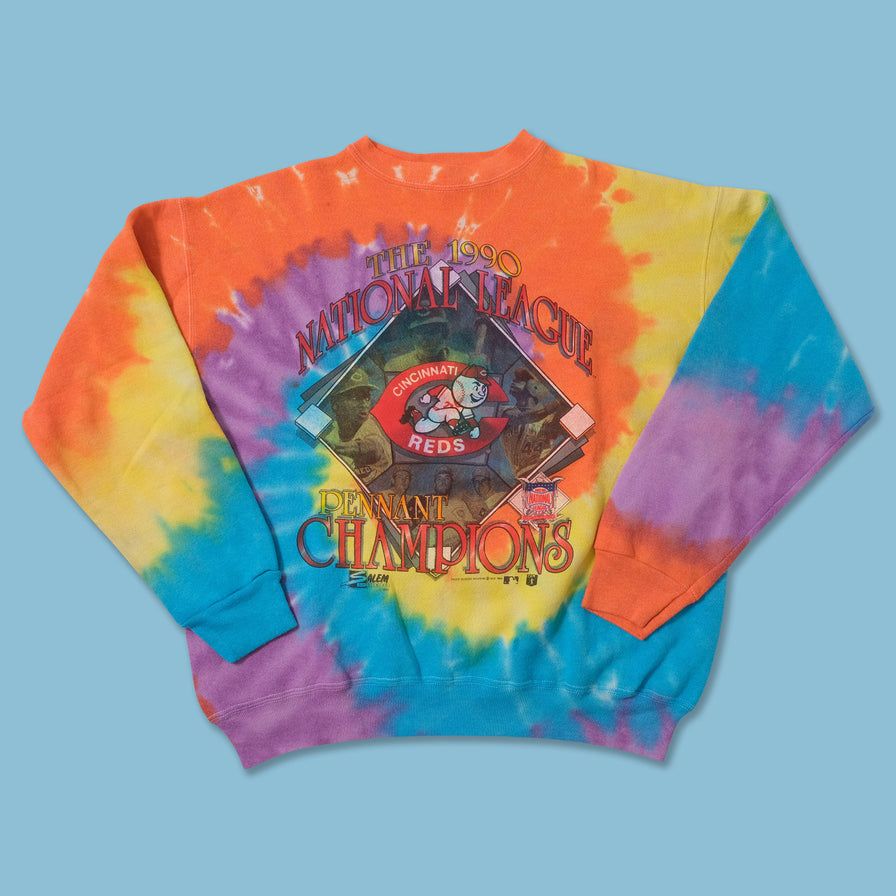 1990 Salem Cincinnati Reds Tie Dye Sweater Large 