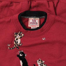 Vintage Cats Sweater Small 
