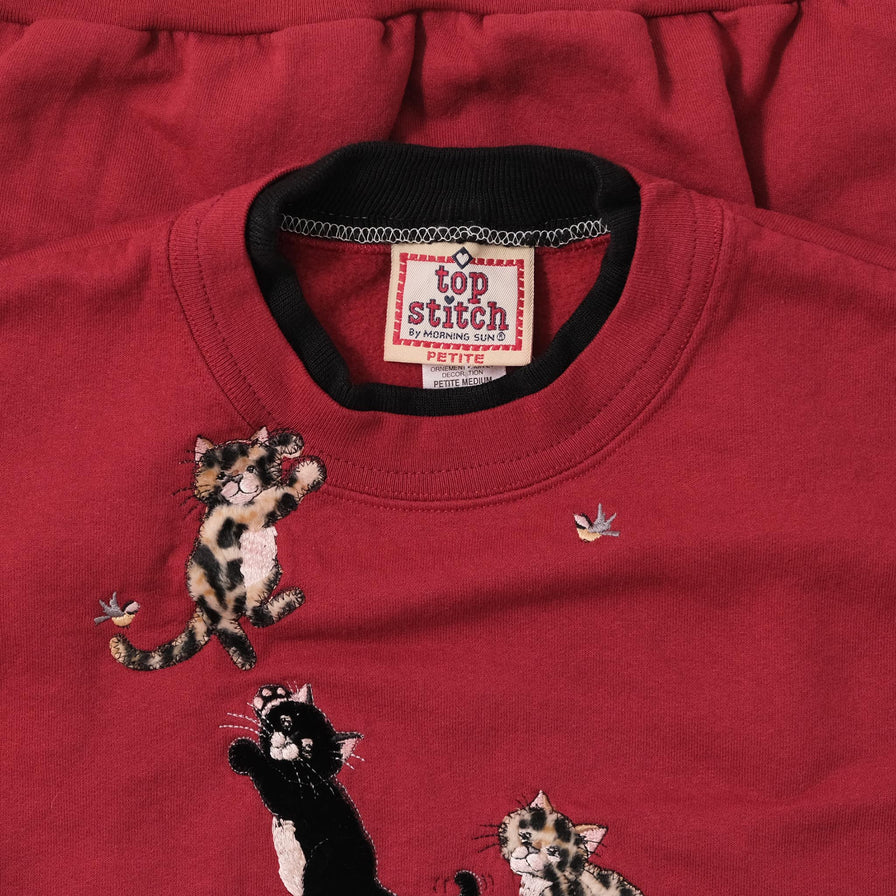 Vintage Cats Sweater Small 