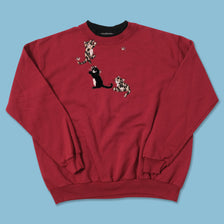 Vintage Cats Sweater Small 