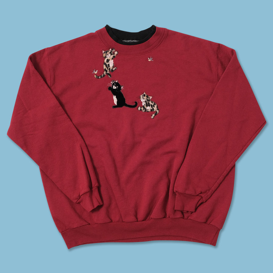 Vintage Cats Sweater Small 