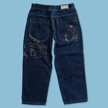 Y2K Raw Blue Bagy Jeans 35x28 