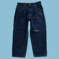 Y2K Raw Blue Bagy Jeans 35x28 