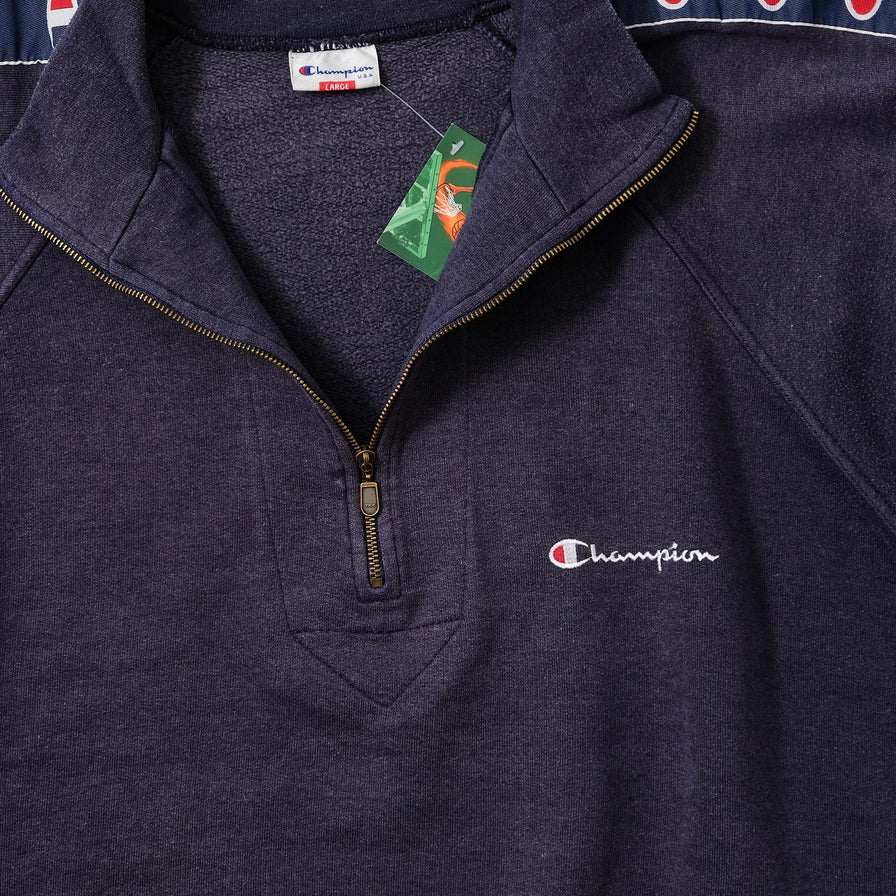 Vintage Champion Q-Zip Sweater Large 